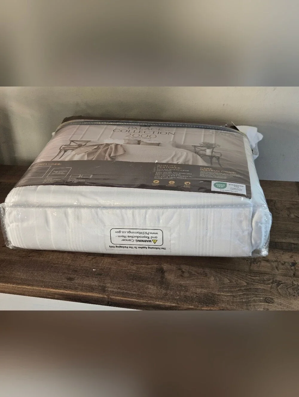 Palace Collection King Size 2000 Thread Count Cotton Blend White Sheet Set 3pc‎
